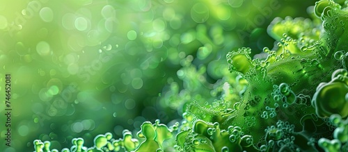 Close-up view of water droplets clinging to the vibrant green leaves of a plant, showcasing the intricate textures and patterns created by natures moisture collection process.