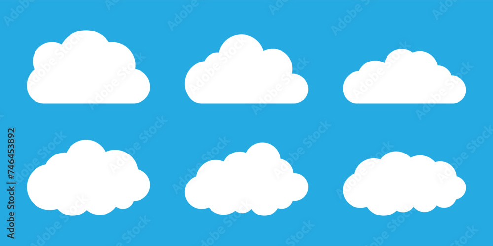 cloud icon set. white cloud vector symbol collection. cloud icon set. white cloud vector symbol collection.