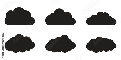 cloud icon set. vector symbol on transparent background.