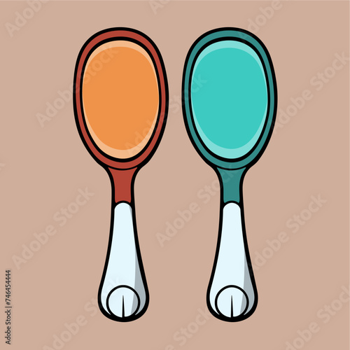 illustration maracas cartoon icon vector