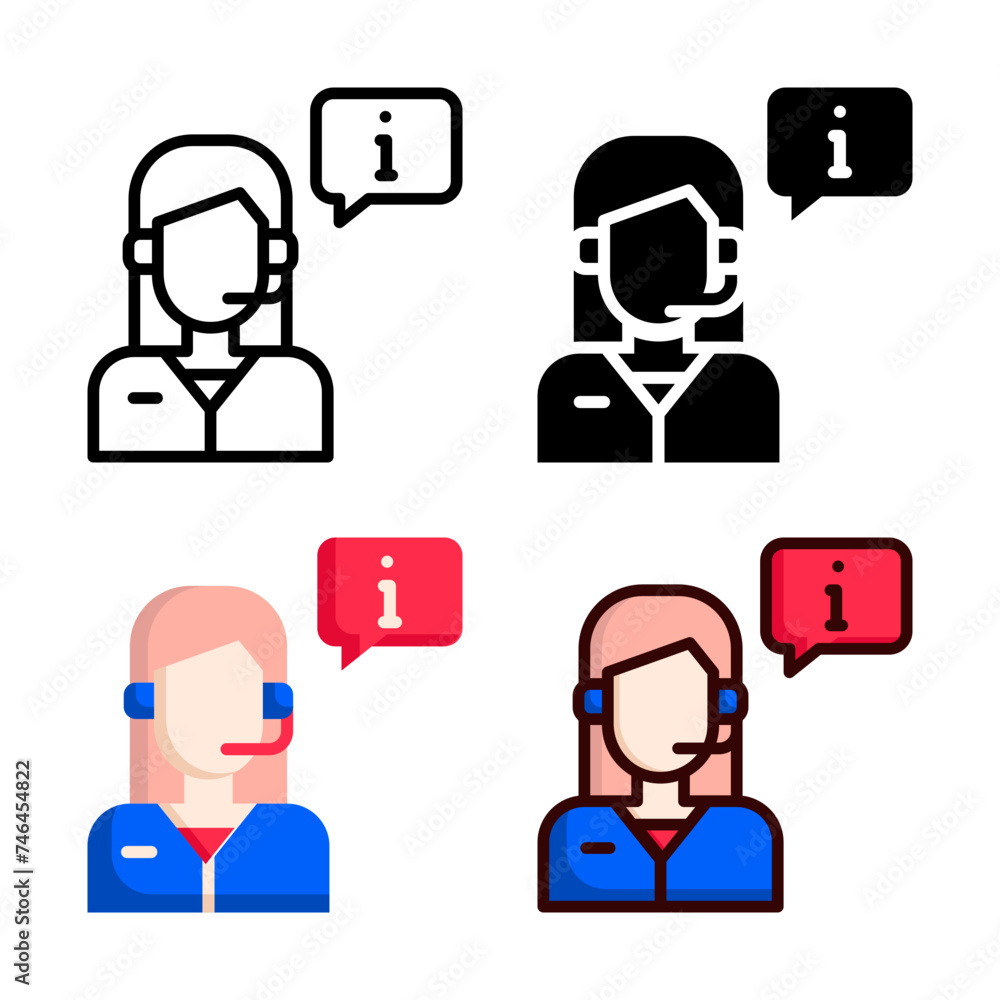 customer information icon set style collection in line, solid, flat, flat line style on white background customer information icon set style collection in line, solid, flat, flat line style on white background