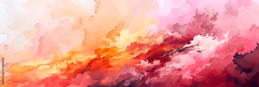 watercolor sky,dreamy background with watercolor sky in soft pastel colors. Generative AI