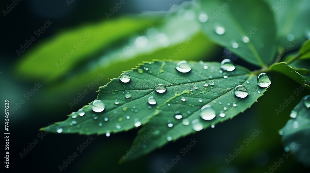 Exploring reflective water droplets on a leaf, with blurred defocused background Exploring reflective water droplets on a leaf, with blurred defocused background