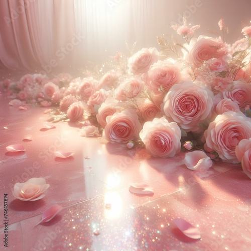 pink roses and bokeh