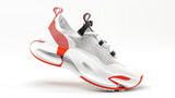 Modern White Sports Shoes with Colorful Detailing