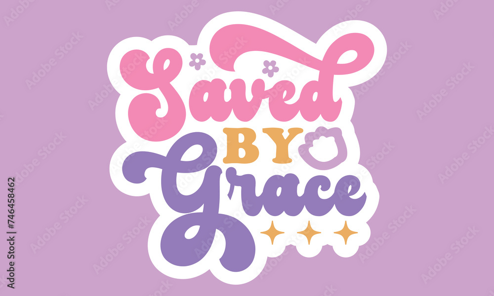 Retro Easter Sticker Design Retro Easter Sticker Design
