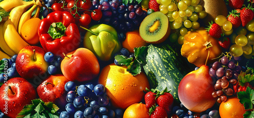 Vibrant Assortment of Fresh Fruits and Vegetables
