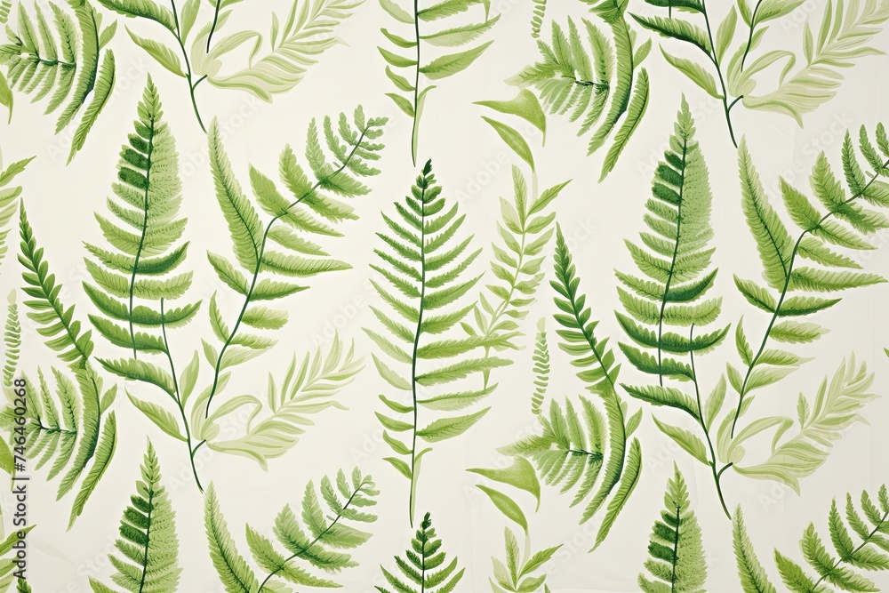 Green Fern Patterns Botanical Print Wallpaper Inspirations for a Minimalist Living Room