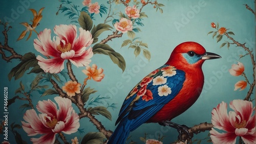 Chinoiserie Floral Bird © SM