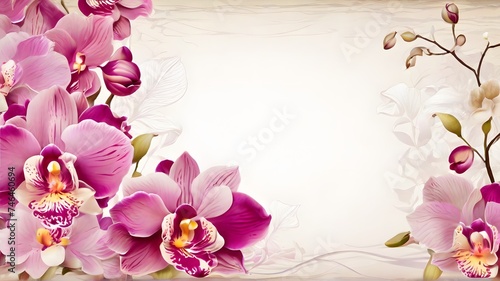 Orchid flowers background with copy space for your text or image