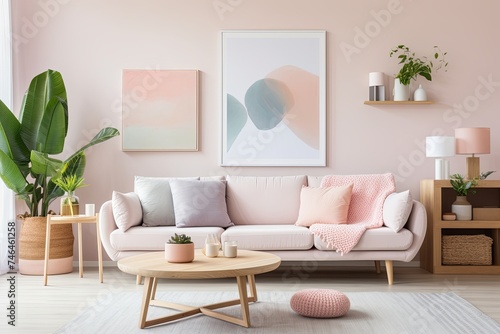 Chic Pastel Living Room Inspiration: Bright Designs with Indoor Plants