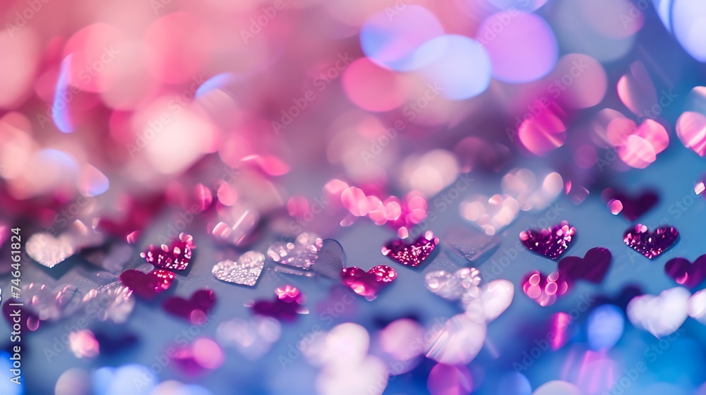 shiny empty background of confetti hearts blur shiny empty background of confetti hearts blur