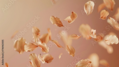 Delicate Dried Petal Arrangement in Soft Apricot Tilt-Shift