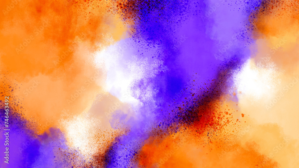 Purple, Orange Holi background concept