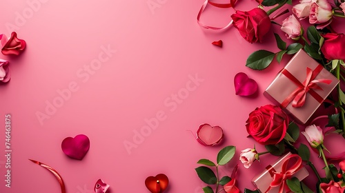 Top view of valentine's day concept with copy space