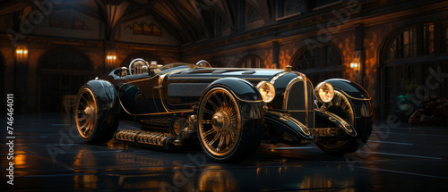 Futuristic Concept Car in Luxurious Arcade Hall