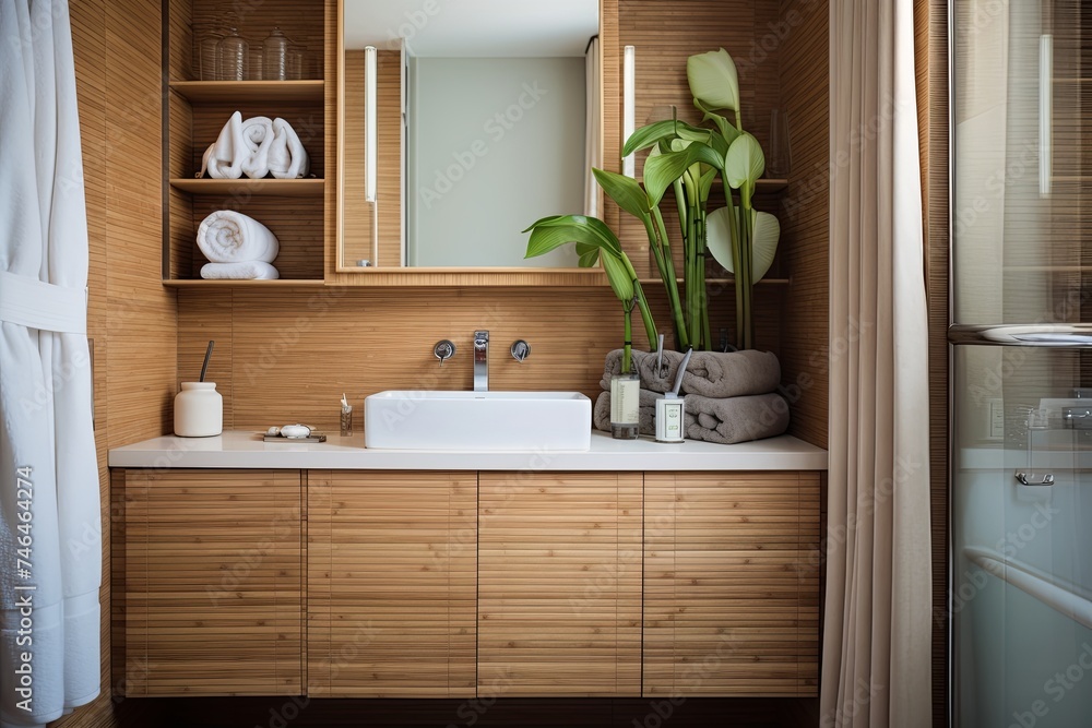 Bamboo Wall Panels Enhance Compact Apartment Bathrooms Bamboo Wall Panels Enhance Compact Apartment Bathrooms