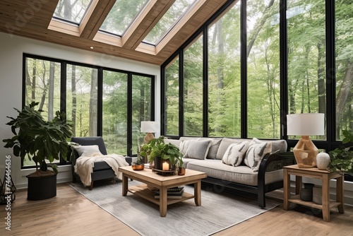 Sleek Sunroom Furniture: Contemporary Designs with Floor-to-Ceiling Windows © Michael