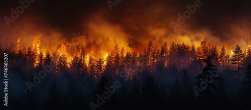 Nighttime forest blaze. © Emin