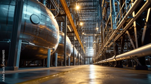 pipelines, Hydrogen interiors, Chemical plants. Inside the factory. photo