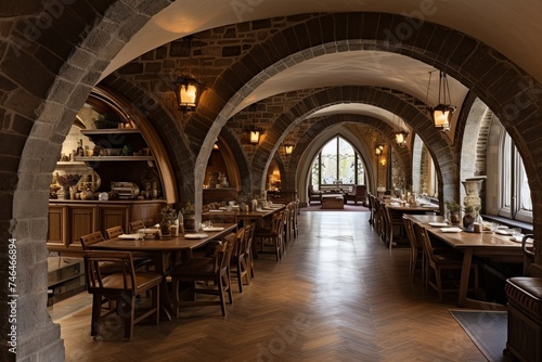 Majestic Stone Archways in an English Tudor Culinary Haven