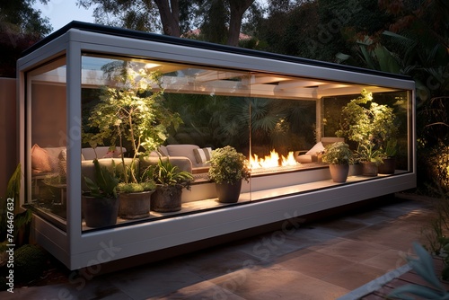 Glass Encased Fireplace Concepts: Bring Patio Warmth to Life