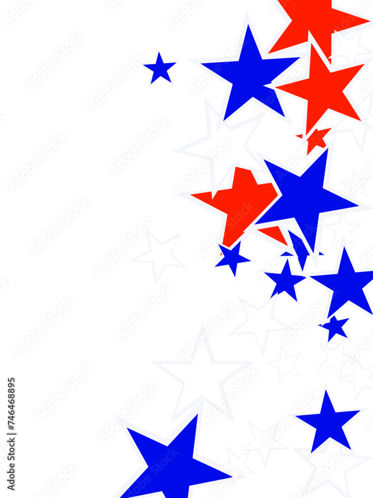 backdrop Vector Illustration, Blue and Red 4th of July Stars sparkles isolated on white. backdrop Vector Illustration, Blue and Red 4th of July Stars sparkles isolated on white.