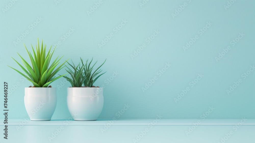 Plant in a vase. Pastel background. Creative plant wallpaper. 