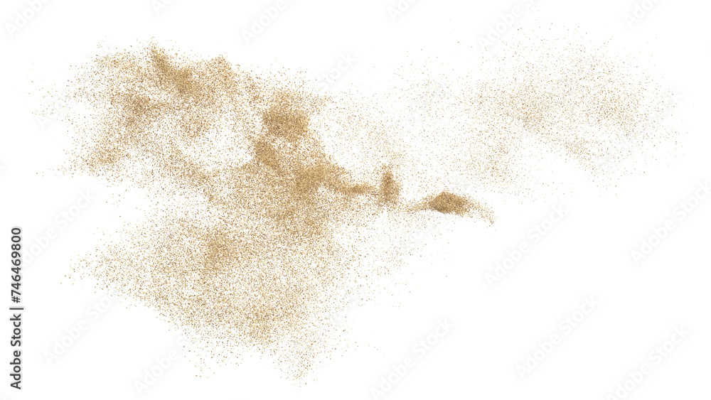 3D rendering of scattered sand granules or fine dirt on transparent background
3D rendering of scattered sand granules or fine dirt on transparent background