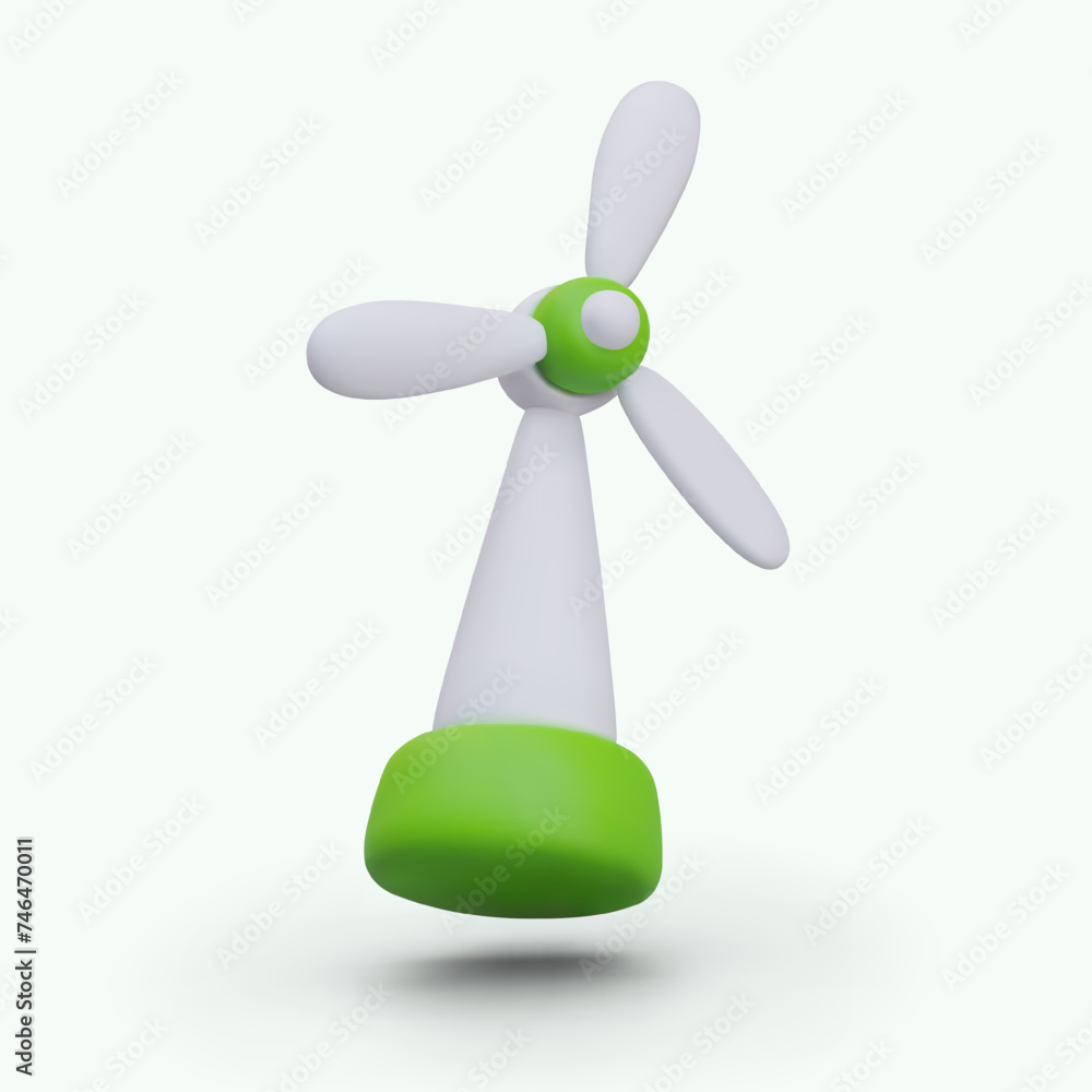 Vector realistic windmill. Processing equipment for wind energy. Friendly attitude to environment Vector realistic windmill. Processing equipment for wind energy. Friendly attitude to environment
