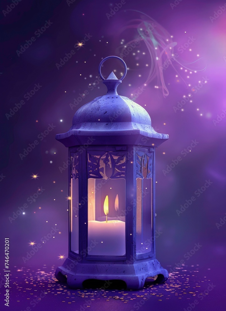 Ramadan poster background with Arabic lantern on glossy pink background Ramadan poster background with Arabic lantern on glossy pink background