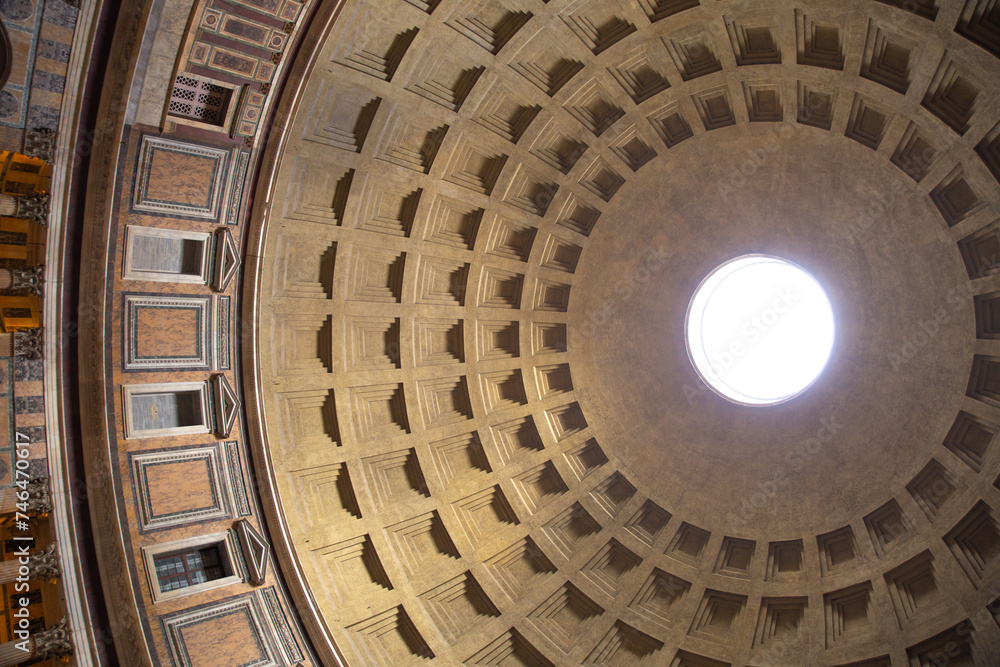 the dome of Roman Pantheon, Rome, Italy
