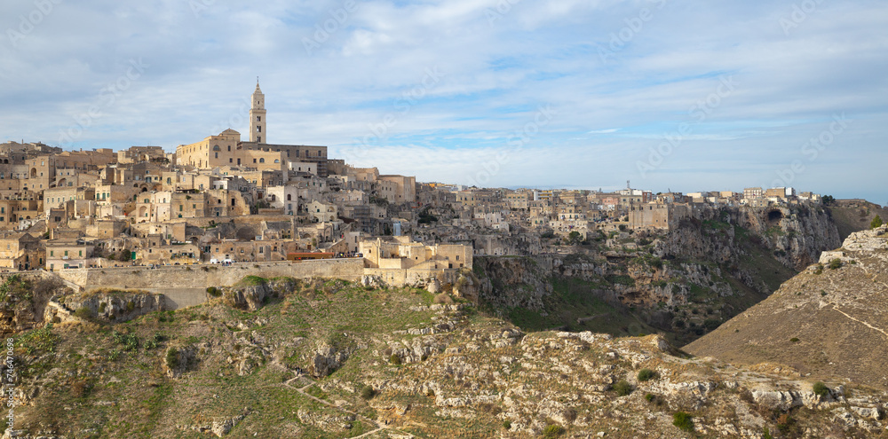 panoramic view of  Matera sassi, Italy