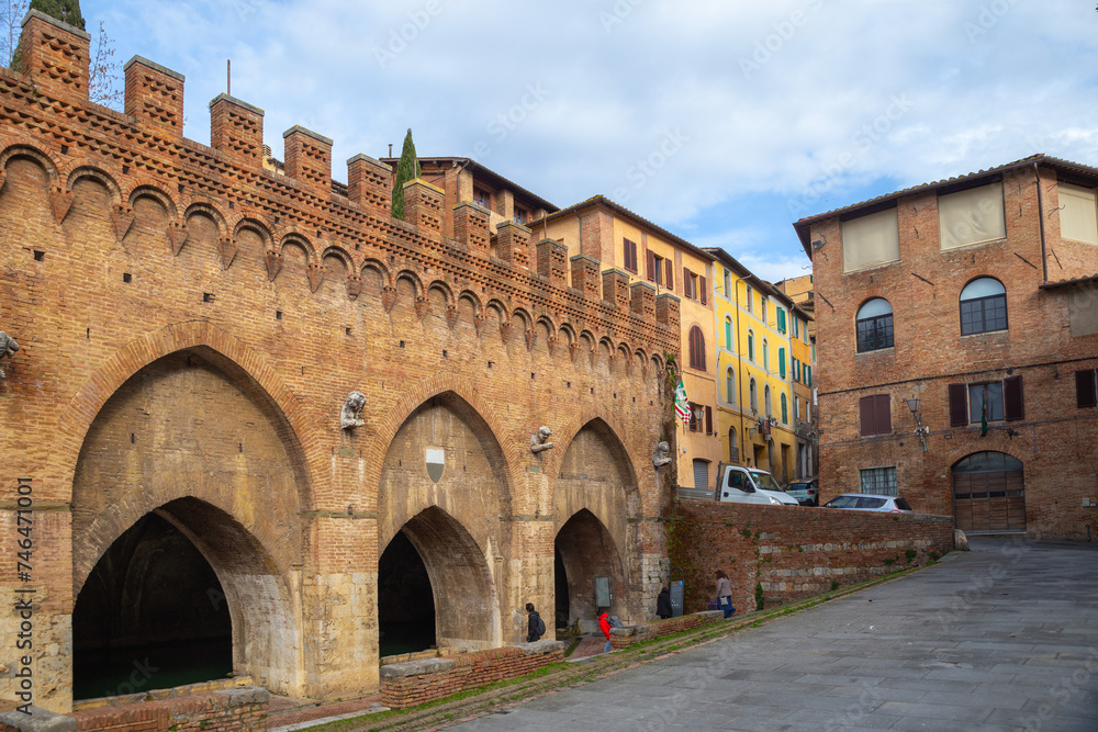 the fountain of Fontebranda in Siena, Italy