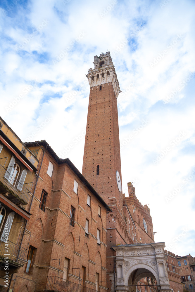 The tower of Mangia in Siena, Italy
