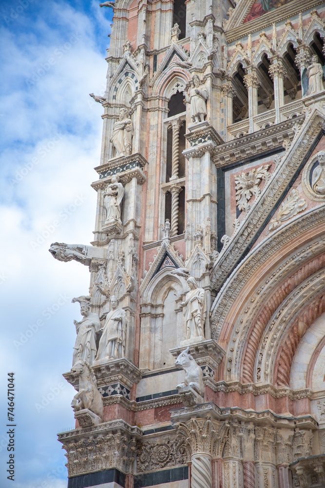 the details of the cathedral of Siena, Italy