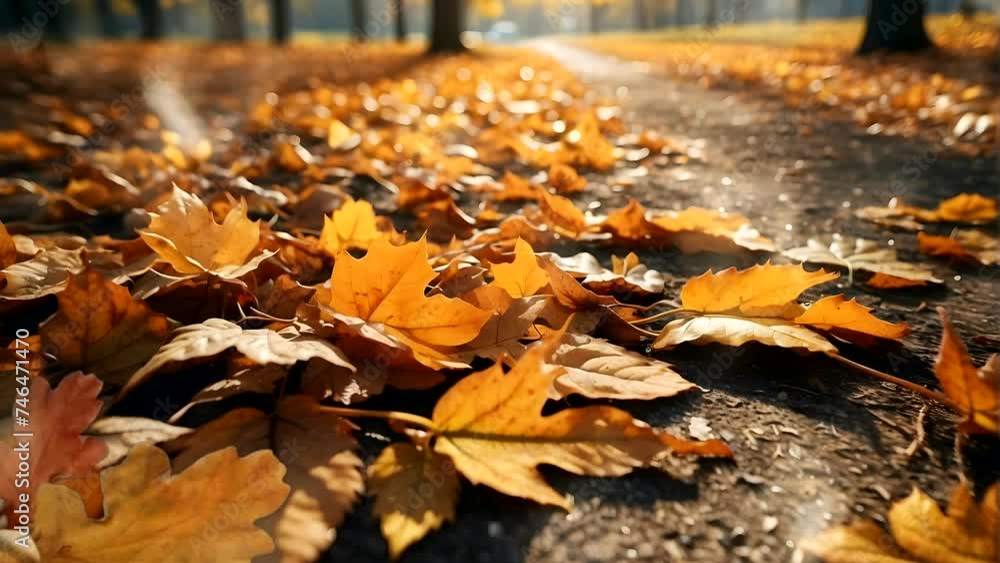 autumn leaves in the park, beautiful afternoon time. the sun shines brightly autumn leaves in the park, beautiful afternoon time. the sun shines brightly