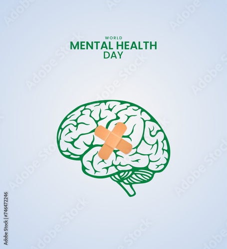 Mental Health Day, Mental health day design for banner, poster, 3D Illustration
