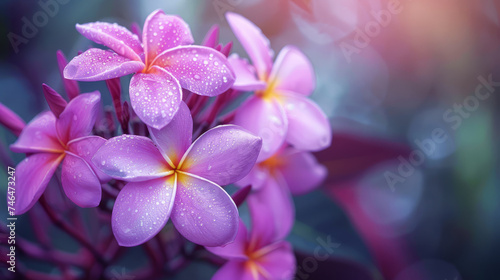 Plumeria on Plumeria leaves background © NorLife