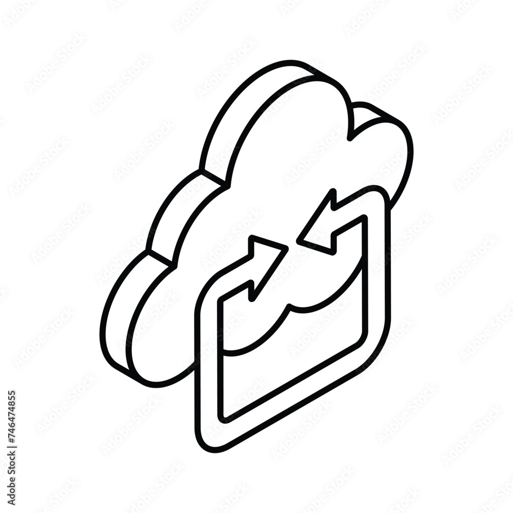 Grab this beautiful icon of cloud syncing, cloud update vector design Grab this beautiful icon of cloud syncing, cloud update vector design