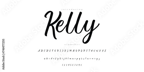 Kelly: Handwritten Alphabet Font Calligraphy  photo