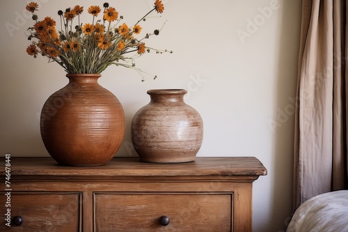 Terra Cotta Vase Rustic Charm: Old World Bedroom Interiors Exuding Vintage Elegance © Michael