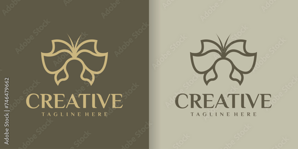 collection of people and butterfly logo designs