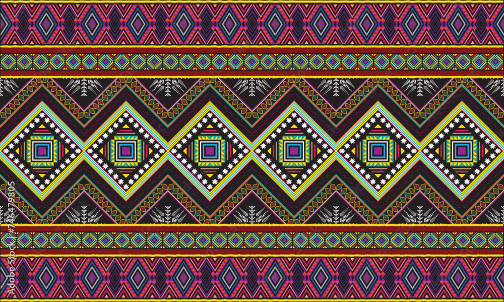 tribal ethnic themes geometric seamless background with a Peruvian american indigenous pattern. Textile print with rich native American tribal themes in an ethnic traditional style. 