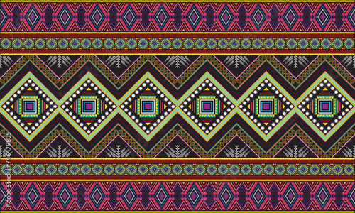 tribal ethnic themes geometric seamless background with a Peruvian american indigenous pattern. Textile print with rich native American tribal themes in an ethnic traditional style. 