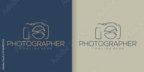 mountain studio logo design vector collection. climbing photography