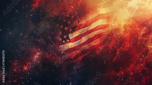 Independence Day Celebration American Flag Background


