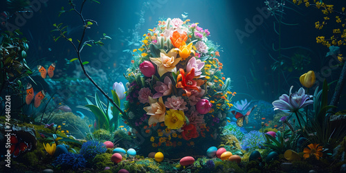 Beautiful colorful flowers underwater artistic close up view of flowers .