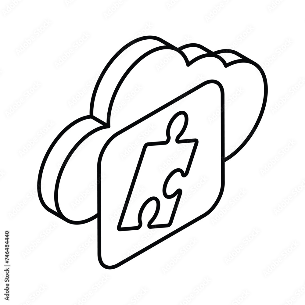 Cloud solution isometric vector design isolated on white background Cloud solution isometric vector design isolated on white background
