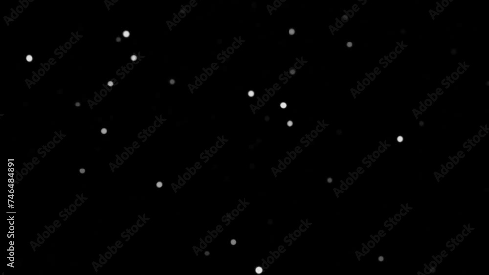 Abstract loop animation black and white bokeh bubble particles flying on black background. 4K 3D seamless looping orange red gold bokeh particles dust fly in the air. Abstract loop animation black and white bokeh bubble particles flying on black background. 4K 3D seamless looping orange red gold bokeh particles dust fly in the air.